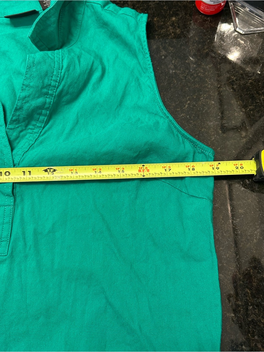 Tahari Green Sleeveless Linen Blend Shift Dress with Pockets Size 10 - Picture 8 of 10